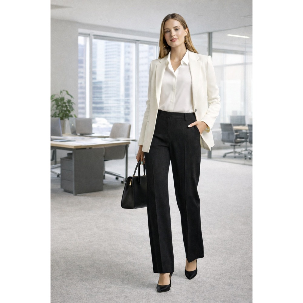 Lafayette 148 Black Tailored Pants Size 2 | Hook Closure Career Trousers